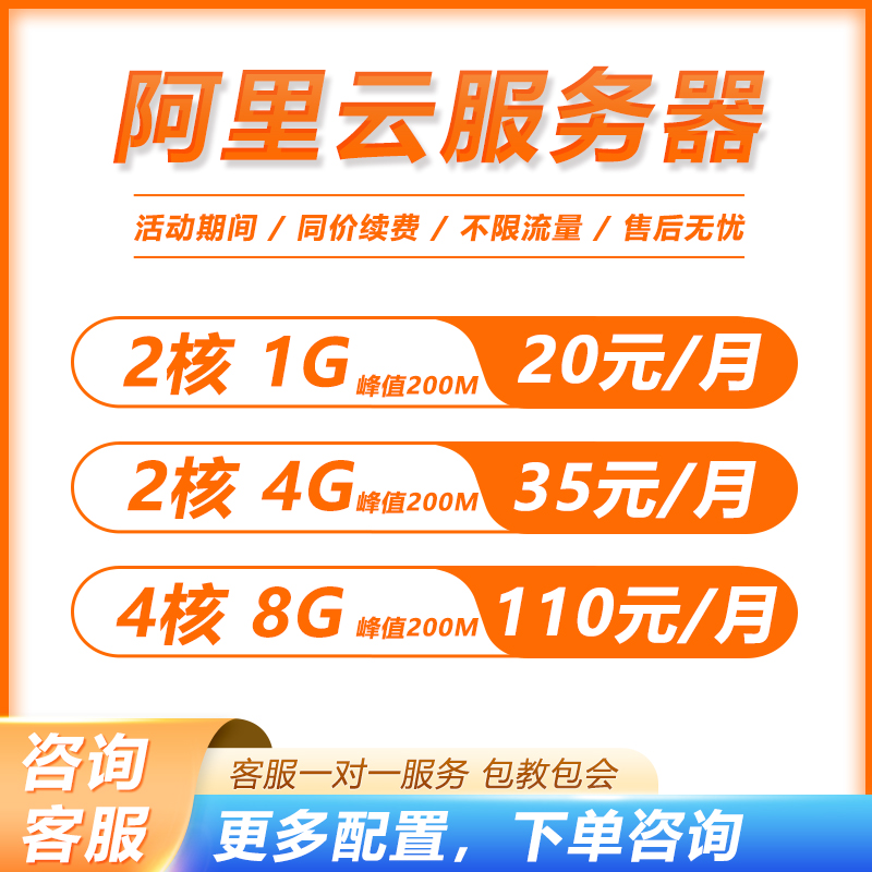 阿里云服务器腾讯云轻量云主机ECS云电脑云主机香港租用网站软件